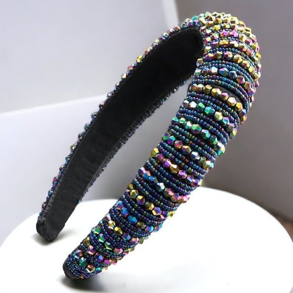 Boutique Accessories - Iridescent Blue Luxury Statement Headband